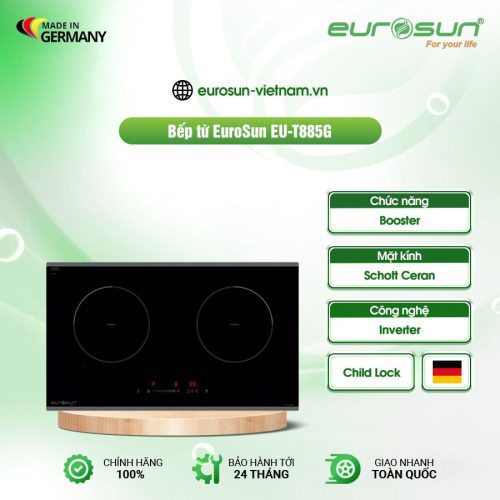 Bếp từ đôi Eurosun EU-T885G lắp âm