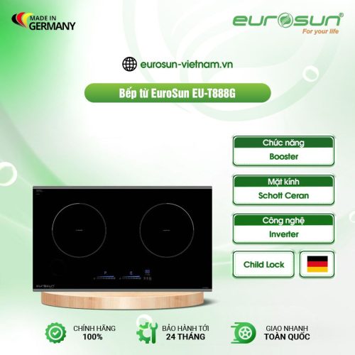 Bếp từ đôi Eurosun EU-T888G lắp âm