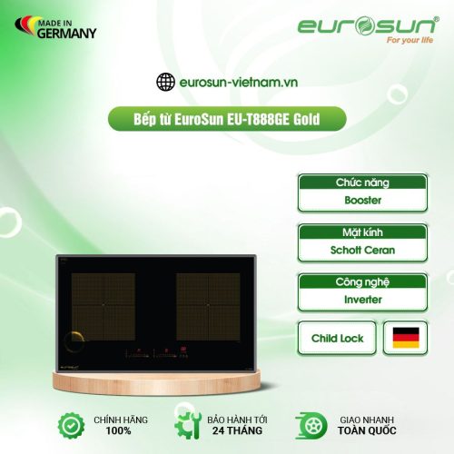 Bếp từ đôi Eurosun EU-T888GE Gold lắp âm