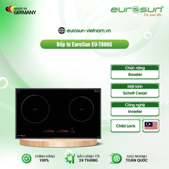Bếp từ đôi Eurosun EU-T898G lắp âm