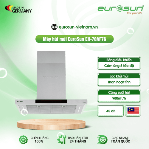 Máy hút mùi áp tường Eurosun EH-70AF76