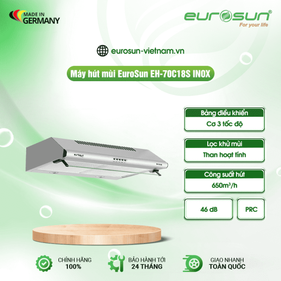 Máy hút mùi Eurosun EH-70C18S INOX