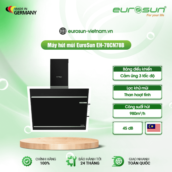 Máy hút mùi áp tường Eurosun EH-70CN78B