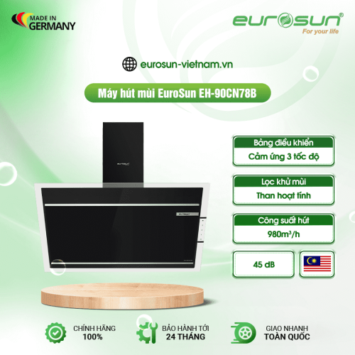 Máy hút mùi áp tường Eurosun EH-90CN78B