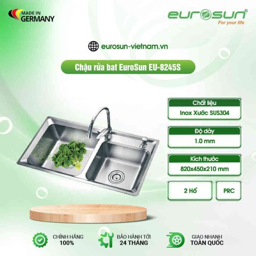Chậu rửa bát inox 2 hố Eurosun EU-8245S