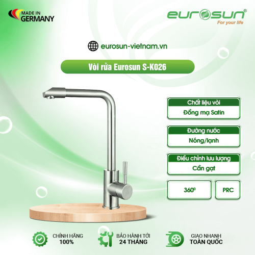 Vòi rửa bát nóng lạnh Eurosun Skyland S-K026