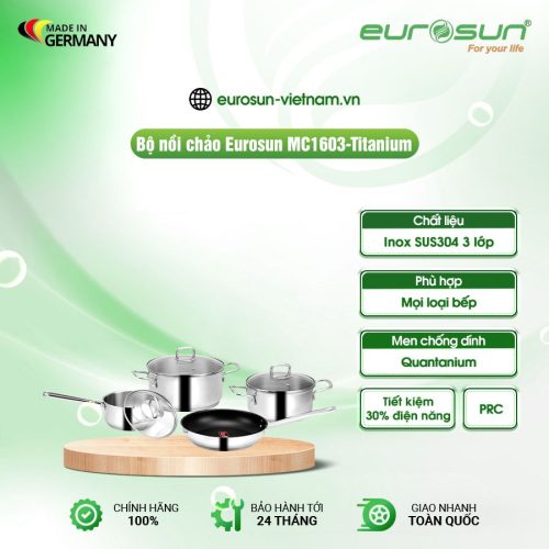 Bộ nồi inox Eurosun MC1603 - TITANIUM