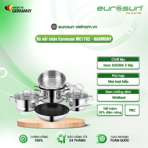 Bộ nồi inox Eurosun MC1702 - HARMONY