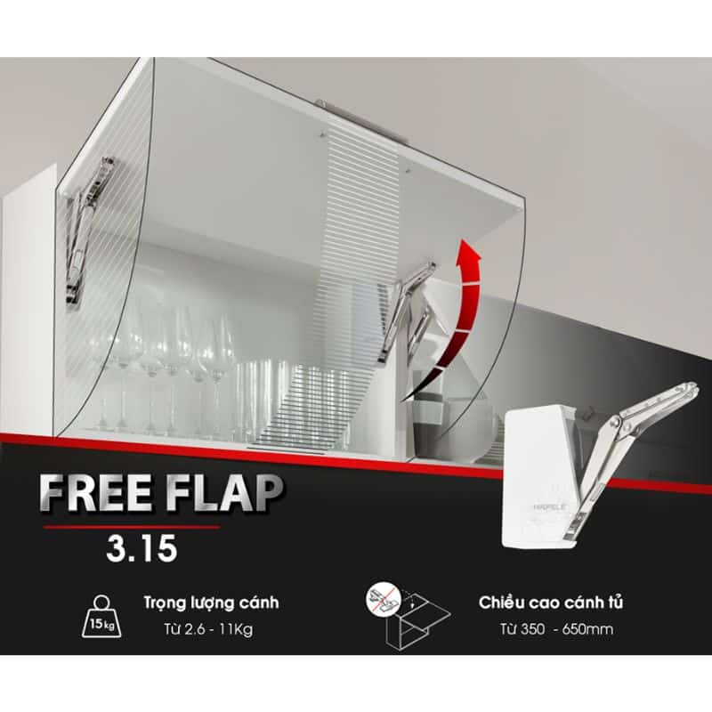 Ảnh bộ tay nâng FREE FLAP 3.15 Hafele 493.05.850 nắp trắng Ảnh bộ tay nâng FREE FLAP 3.15 Hafele 493.05.850 nắp trắng