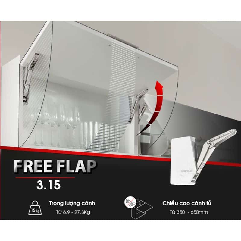 Ảnh thực tế bộ tay nâng FREE FLAP 3.15 Hafele 493.05.853 nắp trắng Ảnh thực tế bộ tay nâng FREE FLAP 3.15 Hafele 493.05.853 nắp trắng