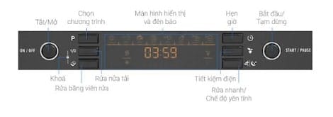 bảng điều khiển máy rửa bát âm bán phần Hafele HDW-HI60B