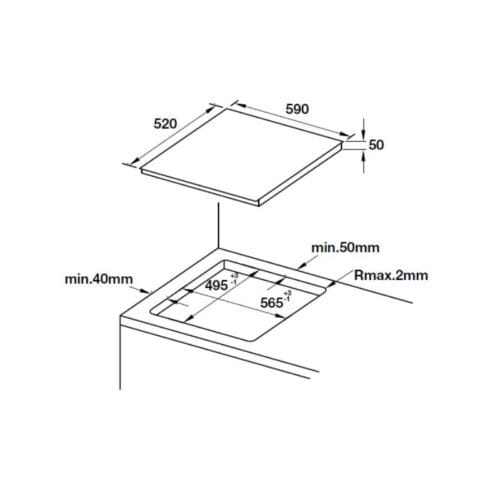 Bếp từ Hafele HC-IF60A 536.01.871 7 kích thước của Bếp từ Hafele HC-IF60A 536.01.871