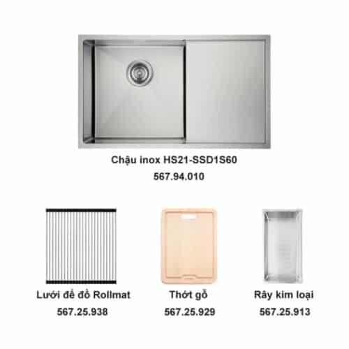 Bộ chậu rửa và phụ kiện Hafele HS21-SSD1S60 567.94.019 3 Bộ chậu rửa và phụ kiện Hafele HS21-SSD1S60 567.94.019