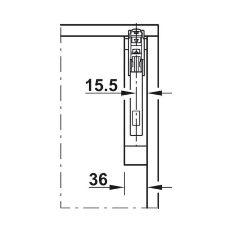 Thiết kế của Bộ tay nâng FREE FLAP 3.15 Hafele 493.05.853 nắp trắng Thiết kế của Bộ tay nâng FREE FLAP 3.15 Hafele 493.05.853 nắp trắng