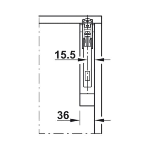 Thiết kế của Bộ tay nâng FREE FLAP 3.15 Hafele 493.05.862 nắp xám