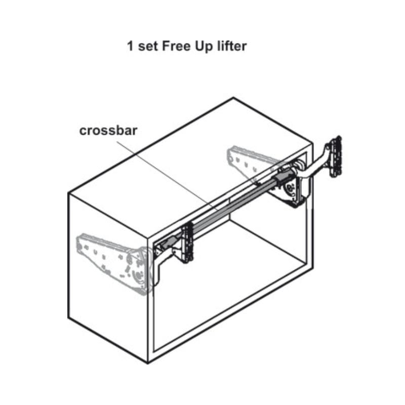 Thiết kế của Bộ tay nâng FREE UP Hafele 493.05.793 nắp trắng Thiết kế của Bộ tay nâng FREE UP Hafele 493.05.793 nắp trắng