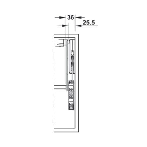 Bộ tay nâng FREE UP Hafele 493.05.793 nắp trắng 7 Thiết kế của Bộ tay nâng FREE UP Hafele 493.05.793 nắp trắng