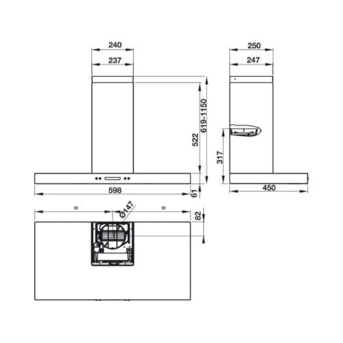 Máy hút khử mùi gắn tường thẳng Hafele HH WI60B 539.81.173 13 Kích thước Hafele-hh-wi60b-539-81-173