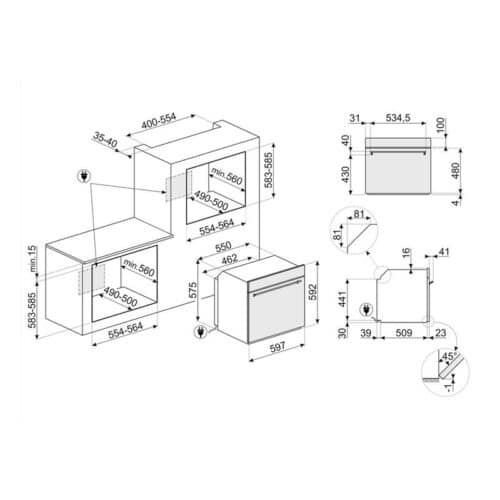 Lò nướng đối lưu Hafele SF6381X 536.64.753 8 Hướng dẫn lắp đặt lò nướng đối lưu Hafele SF6381X 536.64.753