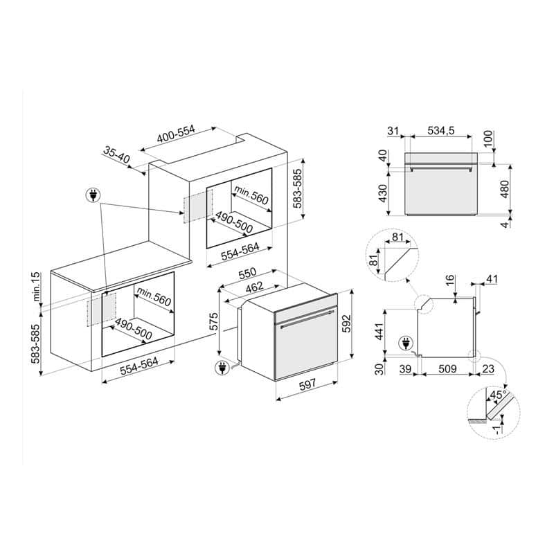Hướng dẫn lắp đặt lò nướng đối lưu Hafele SF6381X 536.64.753 Hướng dẫn lắp đặt lò nướng đối lưu Hafele SF6381X 536.64.753
