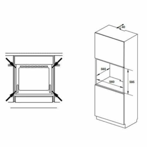 Lò nướng âm tủ Hafele HO-KT60A9 535.02.611 8 Hướng dẫn lắp đặt lò nướng âm tủ Hafele HO-KT60A9 535.02.611