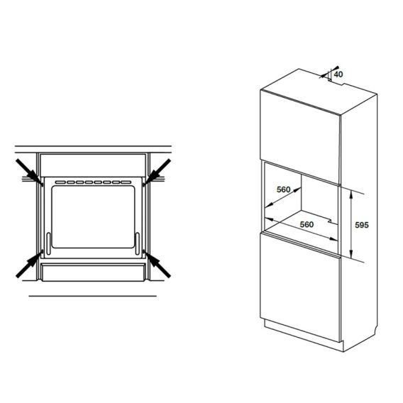 Lò nướng âm tủ Hafele HO-KT60A9 535.02.611 10 Kích thước Lò nướng âm tủ Hafele HO-KT60A9 535.02.611