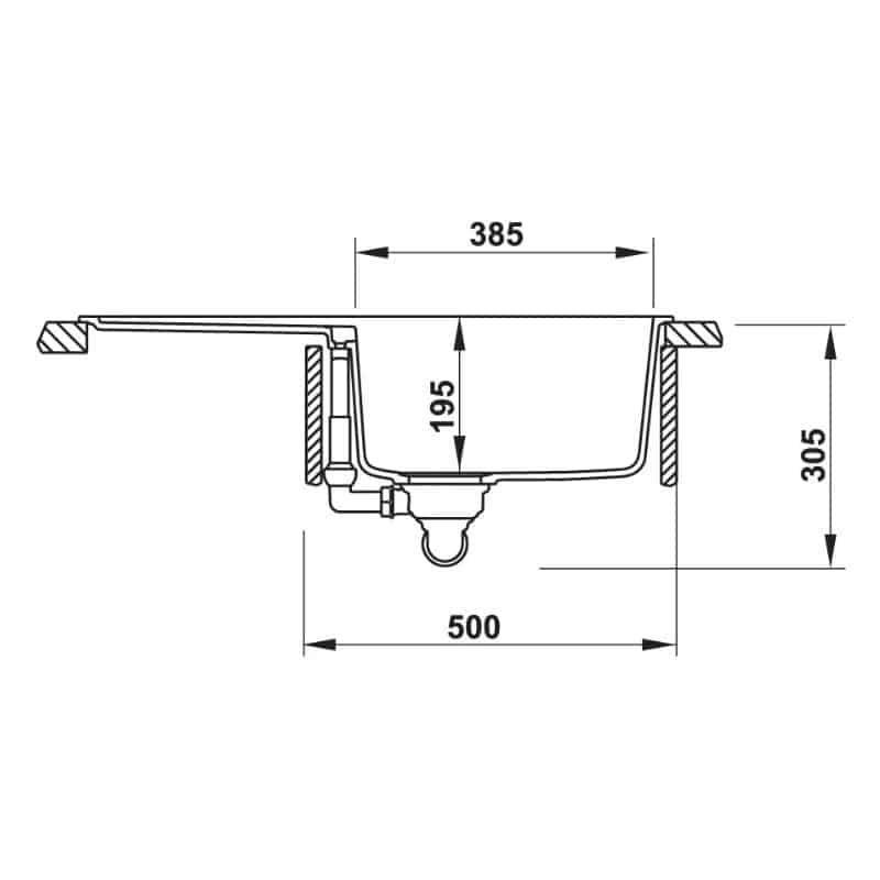 Kích thước lòng Chậu rửa bát đá Hafele HS20-GKD1S60 570.30.130 Chậu rửa bát đá Hafele HS20-GKD1S60 570.30.130