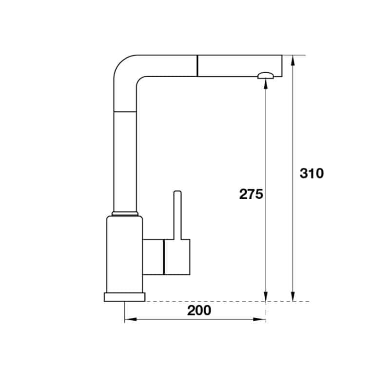 Kích thước Vòi rửa bát Hafele HF-C201I 569.15.201 Vòi rửa bát Hafele HF-C201I 569.15.201
