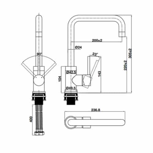 Vòi rửa bát Hafele HT21-CH1F220U 577.55.250 4 Vòi rửa bát Hafele HT21-CH1F220U 577.55.250