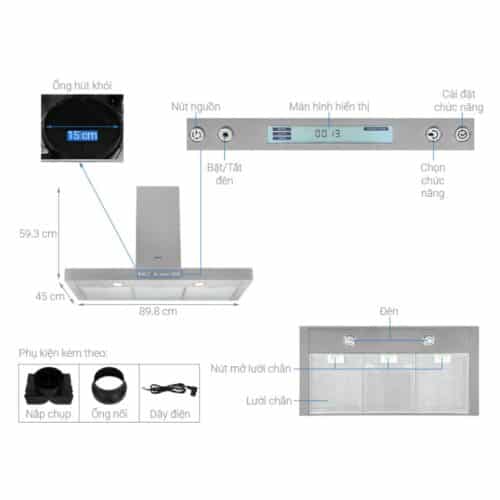 Máy hút mùi Hafele HH-WI90B 539.81.175 13 Thông số Máy hút mùi Hafele HH-WI90B 539.81.175