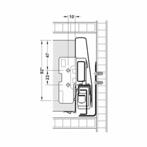 Kích thước Bộ ngăn kéo Hafele 551.74.725