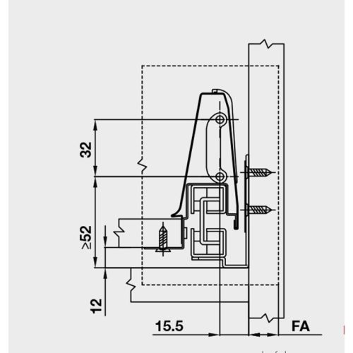 Ray hộp Hafele 552.75.701 Alto màu trắng, H84X300MM 4 Lắp đặt ray hộp Hafele 552.75.701 Alto màu trắng, H84X300MM