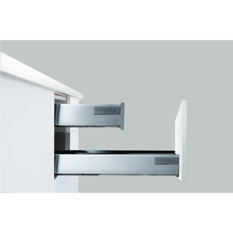 Ray hộp Hafele 552.79.085 Alto B199 500mm, trắng, nắp kim loại Ray hộp Hafele 552.79.085 Alto B199 500mm, trắng, nắp kim loại