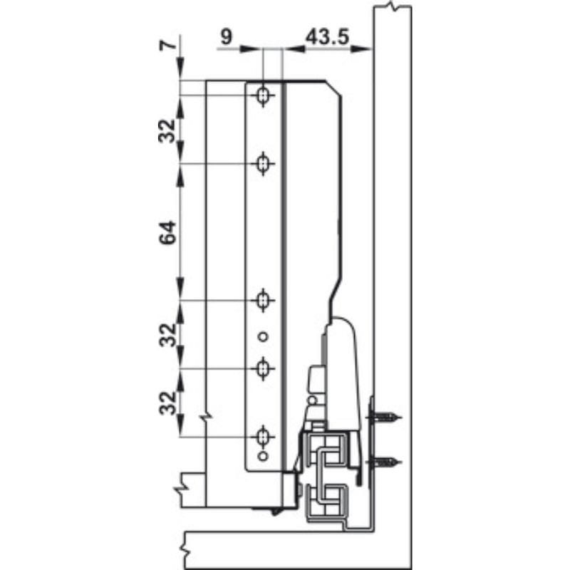 Ray hộp kính Hafele 552.03.791 Alto giảm chấn màu trắng mờ H84xD300mm (2) Ray hộp kính Hafele 552.03.791 Alto giảm chấn màu trắng mờ H84xD300mm (2)
