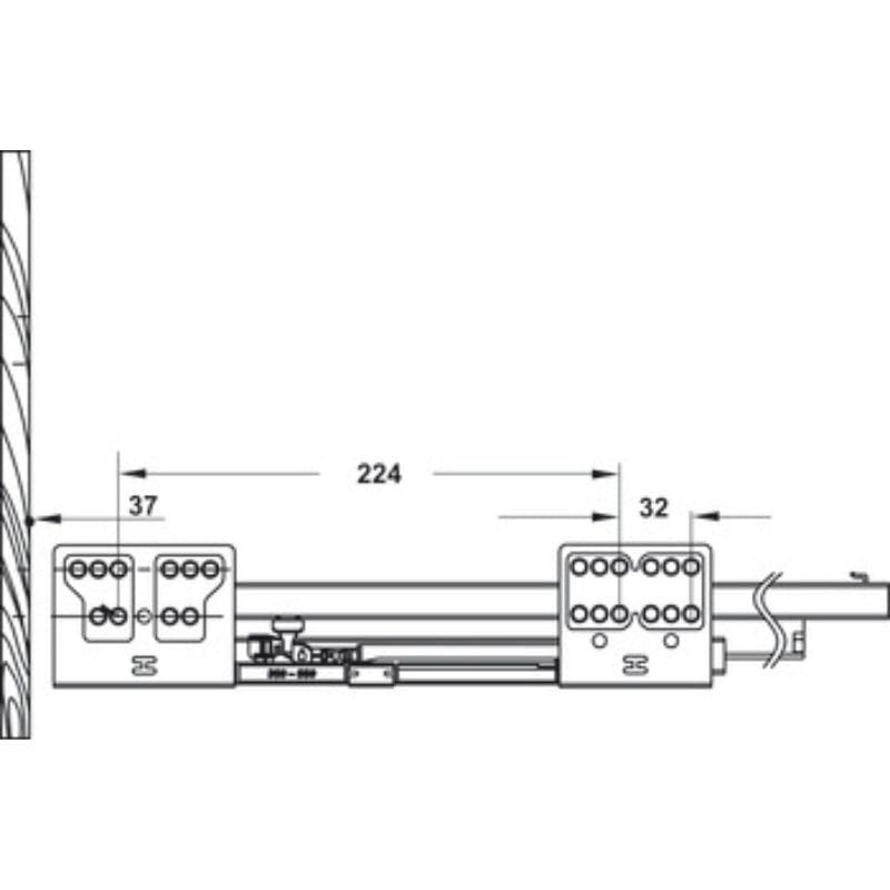 Ray hộp kính Hafele 552.03.791 Alto giảm chấn màu trắng mờ H84xD300mm (3) Ray hộp kính Hafele 552.03.791 Alto giảm chấn màu trắng mờ H84xD300mm (3)