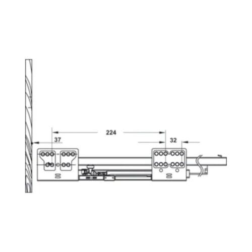 Ray hộp kính Hafele 552.03.795 Alto giảm chấn màu trắng mờ H84xD500mm(2)