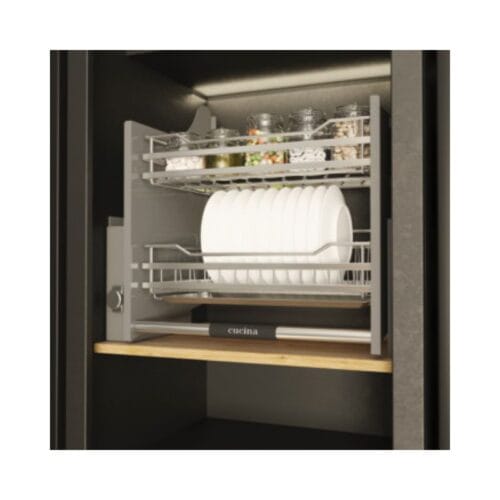 Rổ chén đĩa di động lướt tròn LENTO Cucina 504.76.204 mạ chrome