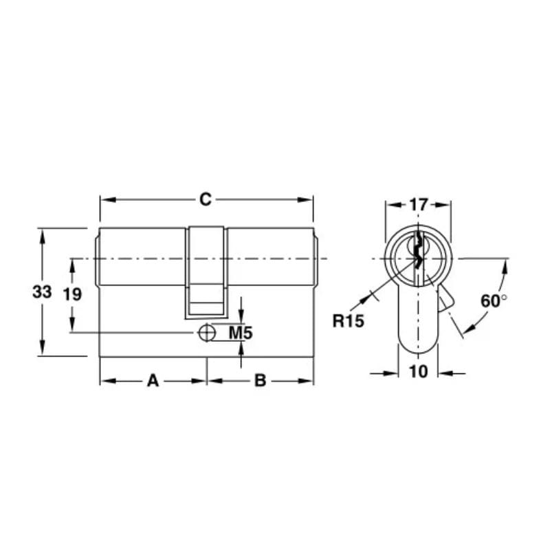 Ruột khóa 2 đầu Hafele 916.08.231, 71mm Đồng thau (1) Ruột khóa 2 đầu Hafele 916.08.231, 71mm Đồng thau (1)