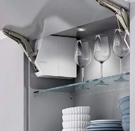 Bộ tay nâng free flap 1.7E Häfele 372.29.701 nắp xám