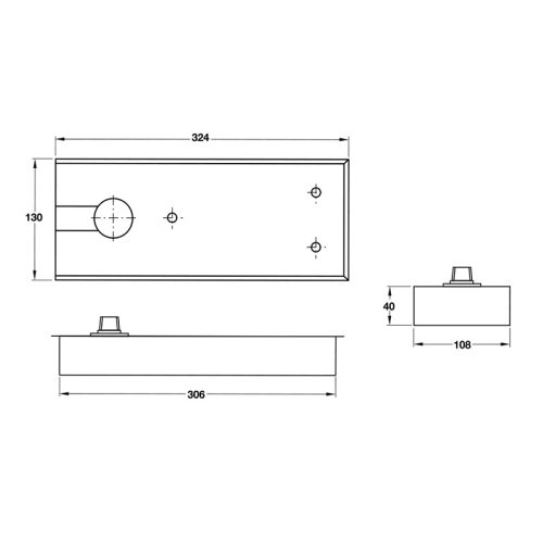 Kích thước Bản lề sàn 70Kg DCL41 Hafele 932.84.044