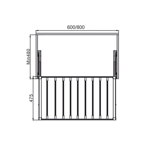 Giá treo quần 600mm Hafele 807.95.121 4 Kích thước giá treo quần 600mm Hafele 807.95.121