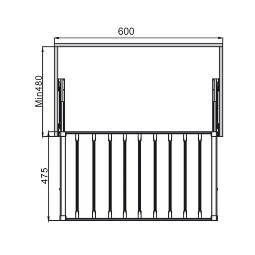 Giá treo quần 600mm Hafele 807.95.821 4 Kích thước giá treo quần 600mm Hafele 807.95.821