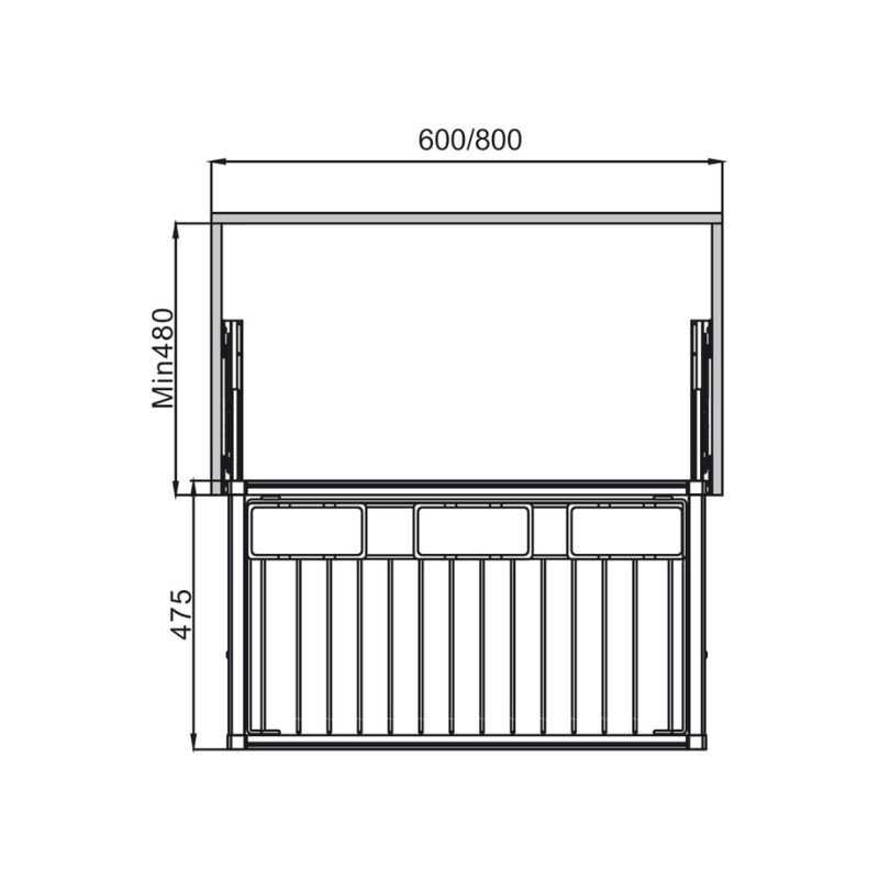 Kích thước giá treo quần 800mm Hafele 807.95.813 Kích thước giá treo quần 800mm Hafele 807.95.813