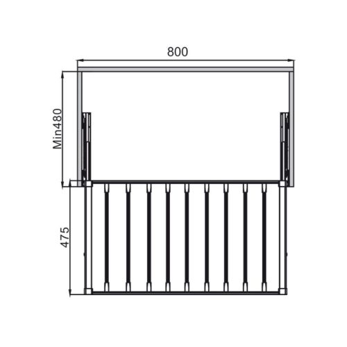 Giá treo quần 800mm Hafele 807.95.823 4 Kích thước giá treo quần 800mm Hafele 807.95.823