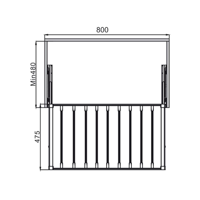 Kích thước giá treo quần 800mm Hafele 807.95.823 Kích thước giá treo quần 800mm Hafele 807.95.823