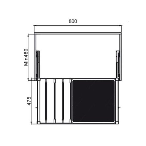 Giá treo quần kèm giỏ 800mm Hafele 807.95.131 3 Kích thước giá treo quần kèm giỏ 800mm Hafele 807.95.131