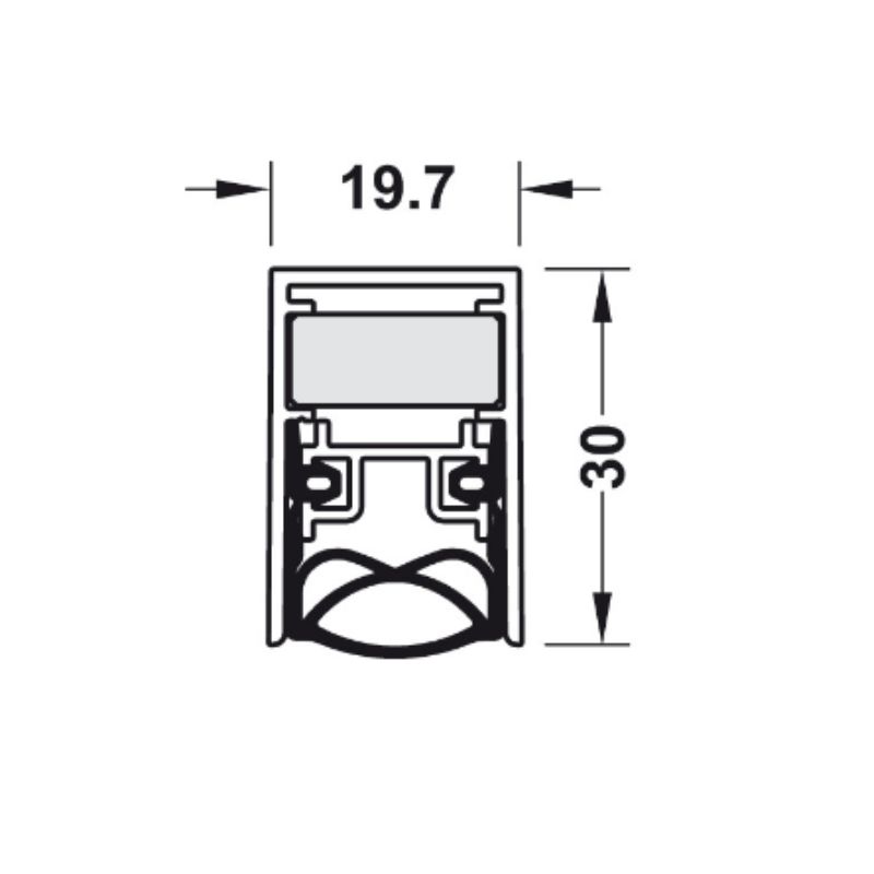 Kích thước thanh chắn bụi tự động 1030 mm Hafele 950.05.914 Kích thước thanh chắn bụi tự động 1030 mm Hafele 950.05.914