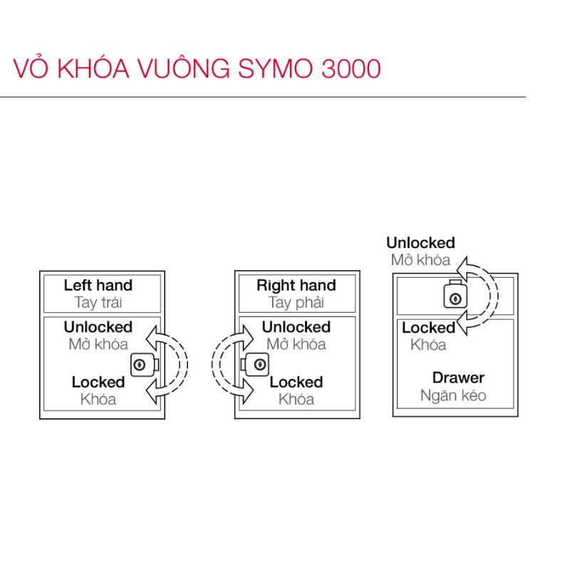 Lắp đặt vỏ khóa vuông chốt chết 32mm Hafele 232.26.681 Lắp đặt vỏ khóa vuông chốt chết 32mm Hafele 232.26.681