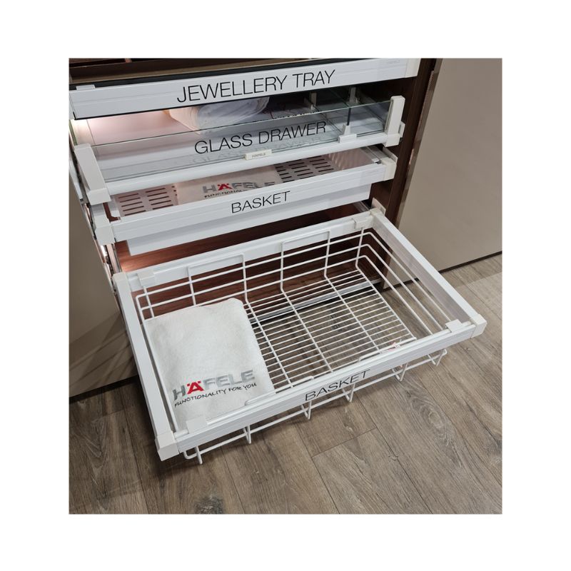 Rổ kéo bằng kim loại 800mm Hafele 807.95.843 Rổ kéo bằng kim loại 800mm Hafele 807.95.843