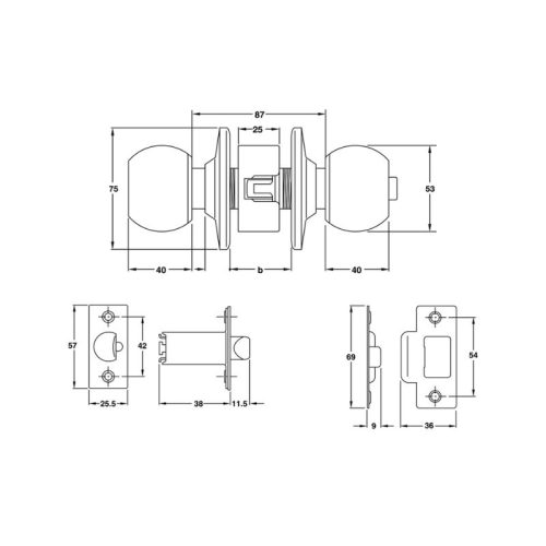 Khóa tay nắm tròn cửa công cộng Hafele 911.64.688 5 Thiết kế của khóa tay nắm tròn cửa công cộng Hafele 911.64.688